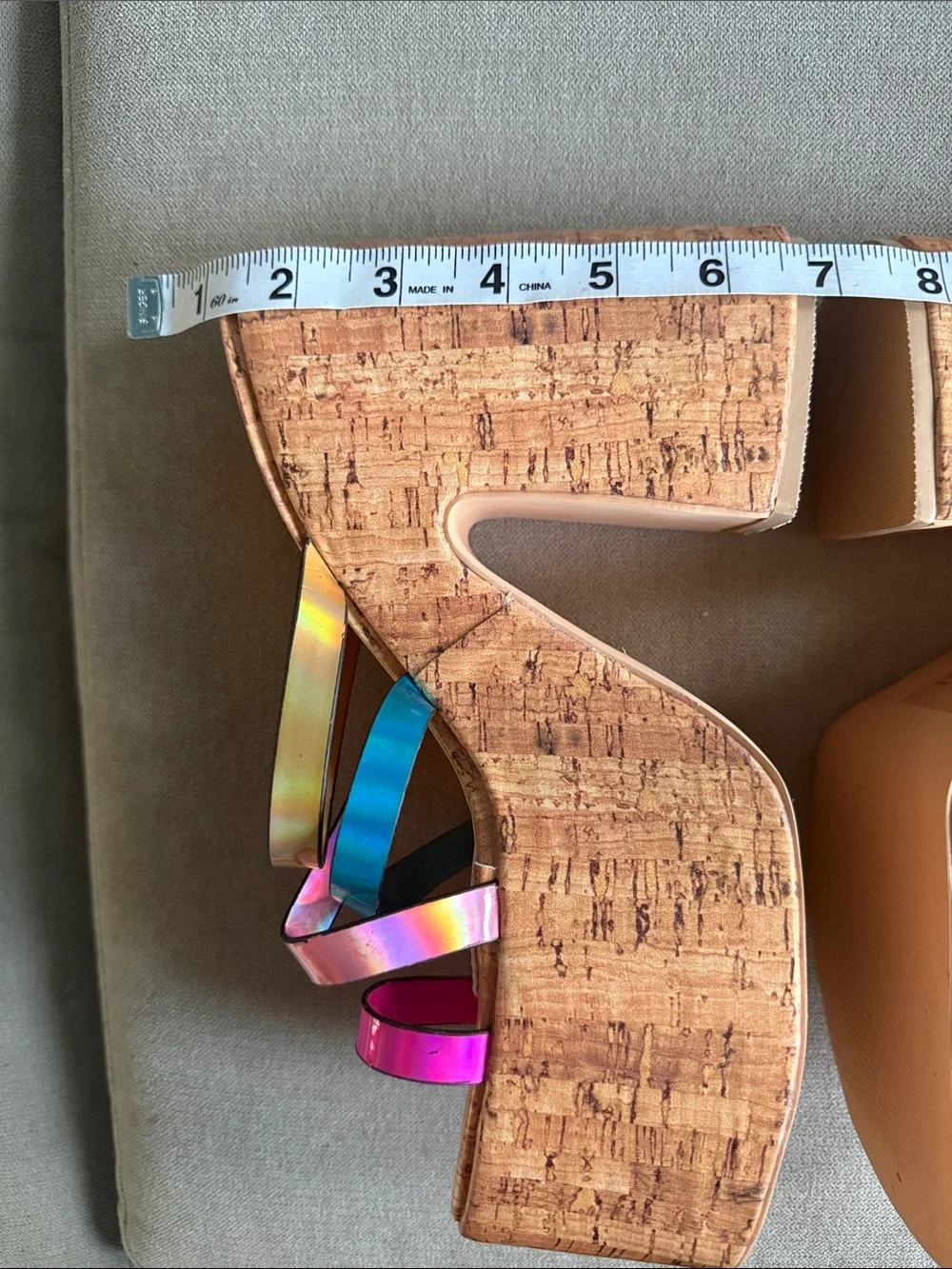 Cape Robbin Multi-Color Cork Platform Sandals